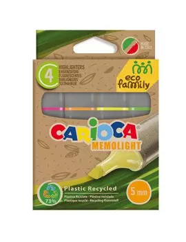 Evidenziatore Memolight Eco Family Carioca - 5 mm - 43098 (Assortiti Conf. 4)
