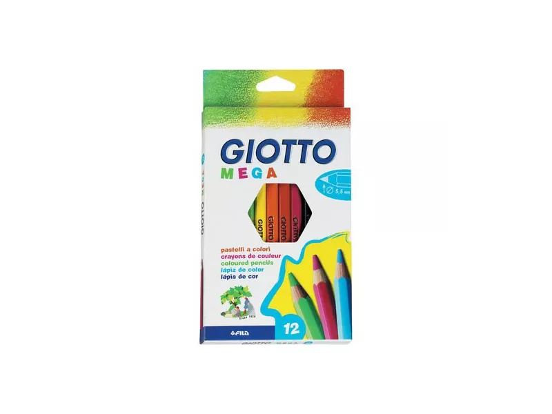 Pastelli Giotto Mega Fila - 5,5 mm - 225600 (Assortiti Conf. 12) Pastelli Giotto Mega Fila - 5,5 mm - 225600 (Assortiti Conf. 12)