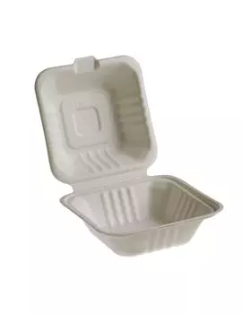 Vaschetta Take Away Bio Leone - Hamburger - 15x15 cm - Q2022 (Bianco Conf. 50)