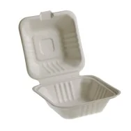 Vaschetta Take Away Bio Leone - Hamburger - 15x15 cm - Q2022 (Bianco Conf. 50)