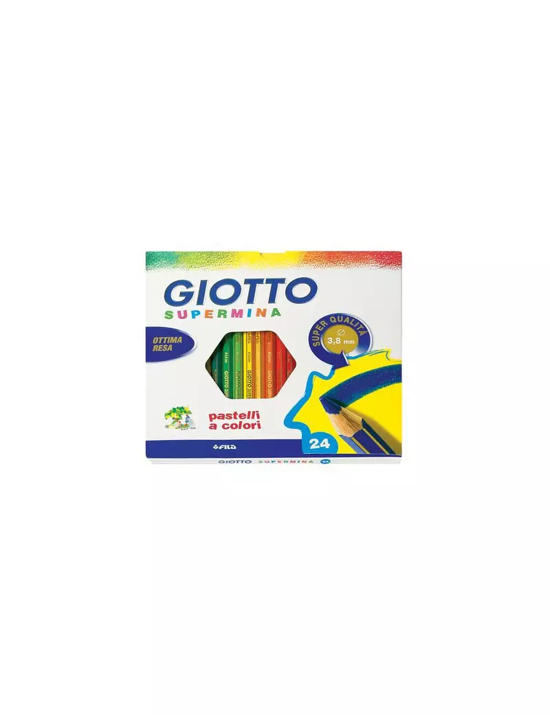 Pastelli Supermina Giotto Fila - 3,8 mm (Assortiti Conf. 24)