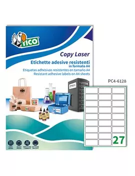 Etichette Adesive in Poliestere Tico - A4 - 61x286 mm - PC4-6128 (Trasparente Conf. 100)
