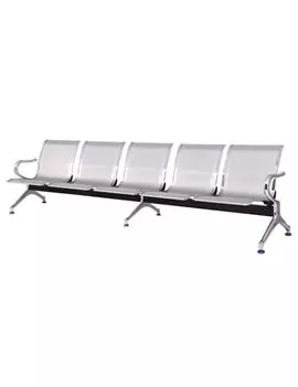 Panca da Attesa Serena Group - 5 Posti - Acciaio - SJ820G-5 (Grigio)