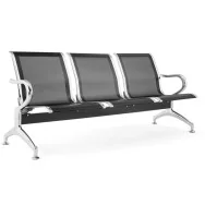 Panca da Attesa Serena Group - 3 Posti - Acciaio - SJ840K-3 (Nero)