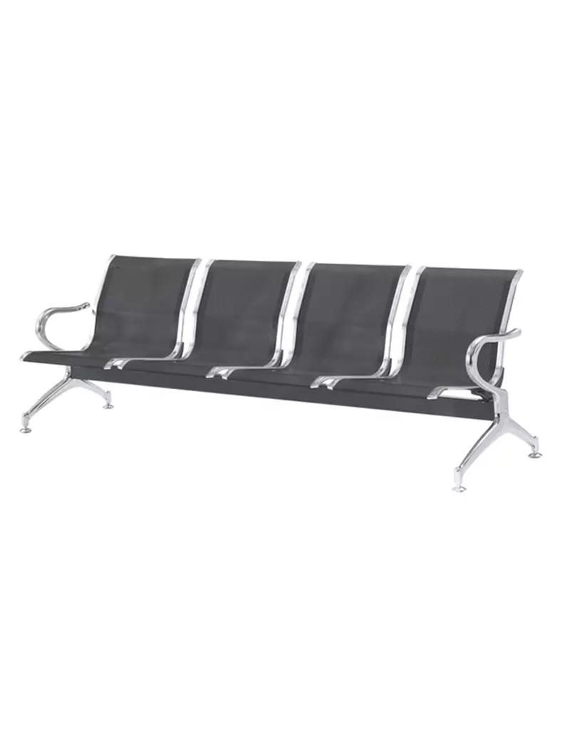 Panca da Attesa Serena Group - 4 Posti - Acciaio - SJ840K-4 (Nero) Panca da Attesa Serena Group - 4 Posti - Acciaio - SJ840K-4 (Nero)