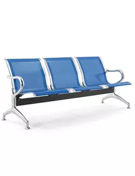 Panca da Attesa Serena Group - 3 Posti - Acciaio - SJ830B-3 (Blu)