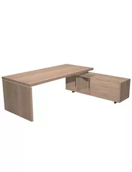 Scrivania Manager Prestige Artexport - 180x90 cm - con Mobile di Servizio Reversibile - 901RIT-K (Ciliegio Arabis)