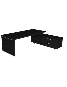 Scrivania Manager Prestige Artexport - 180x90 cm - con Mobile di Servizio Reversibile - 902RIT-8 (Nero Venato)