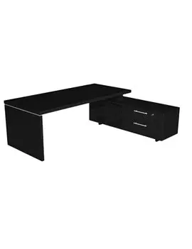 Scrivania Manager Prestige Artexport - 180x90 cm - con Mobile di Servizio Reversibile - 902RIT-8 (Nero Venato)