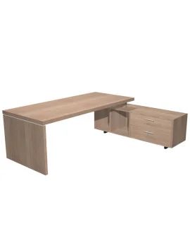 Scrivania Manager Prestige Artexport - 210x90 cm - con Mobile di Servizio Reversibile - 902RIT-K (Ciliegio Arabis)
