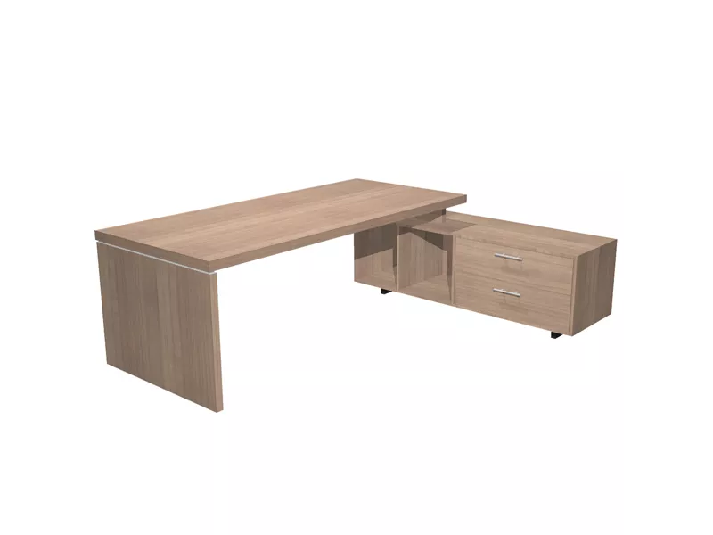 Scrivania Manager Prestige Artexport - 210x90 cm - con Mobile di Servizio Reversibile - 902RIT-K (Ciliegio Arabis)