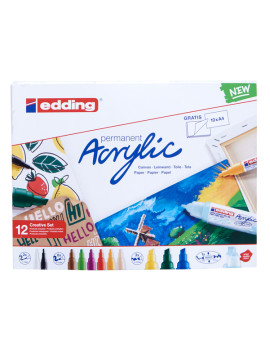 Marcatore Permanente Acrilico Creative Set Edding - Punte Assortite - 4-CS12B (Assortiti Conf. 12)