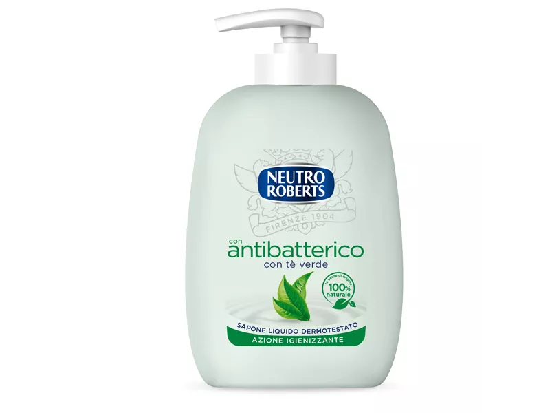 Sapone Liquido Antibatterico con Tè Verde Neutro Roberts - 200 ml - R908762 (Conf. 12)