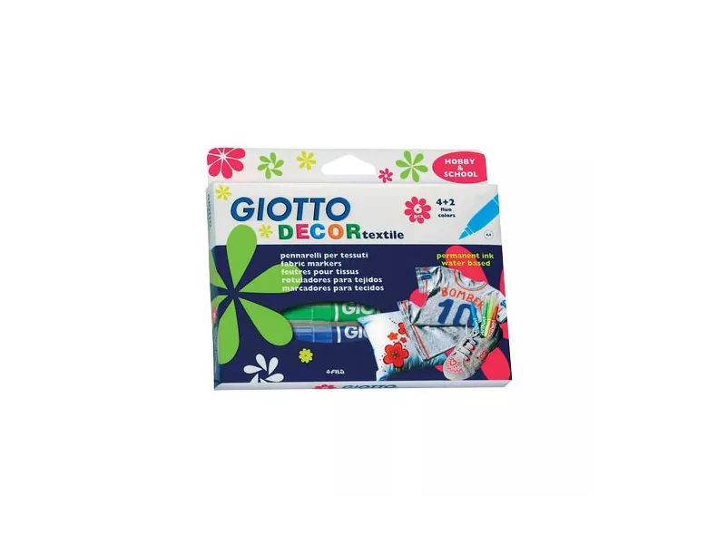Pennarelli Giotto Decor Textile Giotto - 1-3 mm (Assortiti Conf. 12)