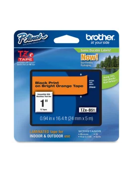 Nastro Originale Brother TZe-B31 - 12 mm x 5 m - Laminato (Nero su Arancione)