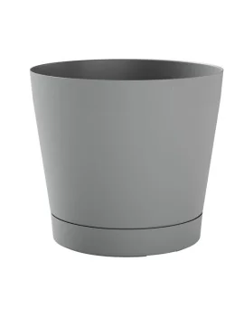 Vaso in Plastica Orione Teraplast - 26 Litri - Diametro 38 cm - 30518038414 (Grigio Nebbia)