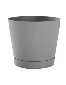 Vaso in Plastica Orione Teraplast - 6,3 Litri - Diametro 24 cm - 30518024414 (Grigio Nebbia)