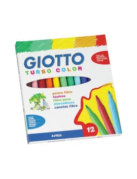 Pennarelli Turbo Color Giotto - Punta Fine - 0,5-2 mm (Assortiti Conf. 12)