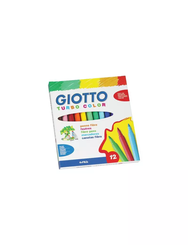 Pennarelli Turbo Color Giotto - Punta Fine - 0,5-2 mm (Assortiti Conf. 12)