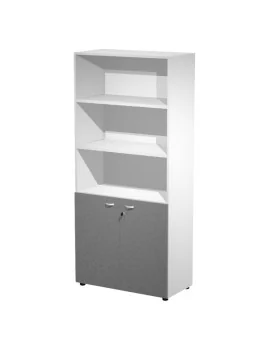 Mobile Alto con Ante Inferiori Essence Artexport - 90x45x200 cm - AR/ST+AB/3T (Bianco e Antracite)