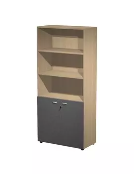 Mobile Alto con Ante Inferiori Essence Artexport - 90x45x200 cm - AR/ST+AB/CT (Rovere e Antracite)