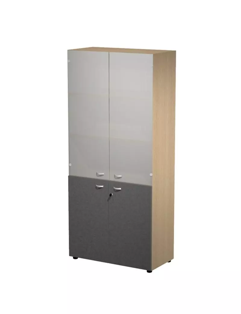 Mobile Alto con Ante Superiori in Vetro Essence Artexport - 90x45x200 cm - AR/ST+AA/CT (Rovere e Antracite) Mobile Alto con Ante Superiori in Vetro Essence Artexport - 90x45x200 cm - AR/ST+AA/CT (Rovere e Antracite)