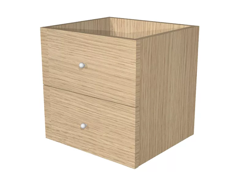 Cassettiera per Libreria a Caselle Rainbow Artexport - 2 Cassetti - 32,5x28,8x32,5 cm - 2C MaxC/C (Rovere)