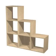 Libreria a Caselle Rainbow Artexport - 6 Caselle a Scalare - 104,1x29,2x103,9 cm - 6DMaxC/C (Rovere)