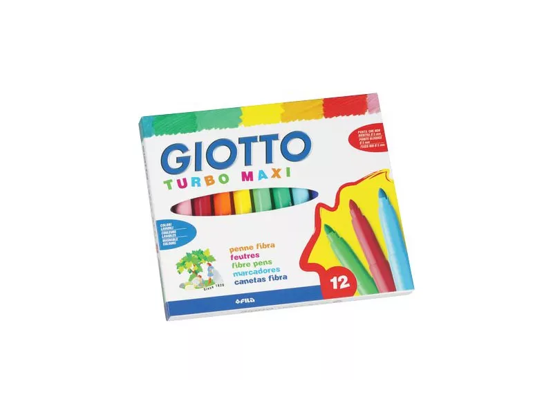 Pennarelli Turbo Maxi Giotto - Punta Larga - 1-3 mm (Assortiti Conf. 12)