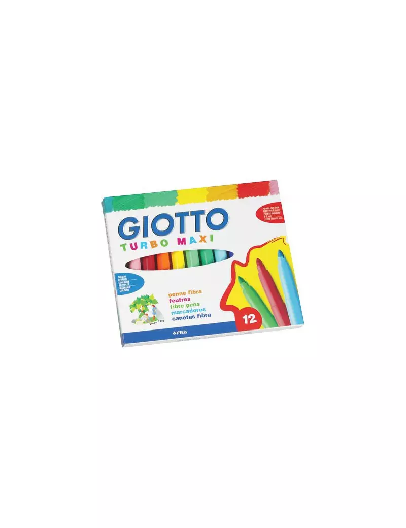 Pennarelli Turbo Maxi Giotto - Punta Larga - 1-3 mm (Assortiti Conf. 12) Pennarelli Turbo Maxi Giotto - Punta Larga - 1-3 mm (Assortiti Conf. 12)