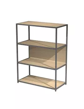 Libreria Modular Artexport - 4 Ripiani - 90x44x122 cm - DOE122C-AF-C (Antracite e Rovere)