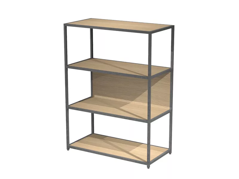 Libreria Modular Artexport - 4 Ripiani - 90x44x122 cm - DOE122C-AF-C (Antracite e Rovere)