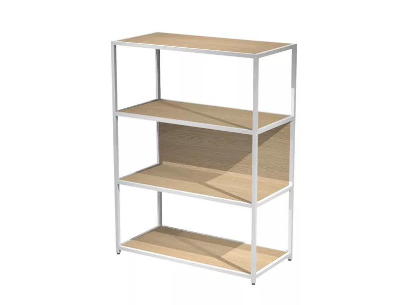 Libreria Modular Artexport - 4 Ripiani - 90x44x122 cm - DOE122C-AN-C (Bianco e Rovere)