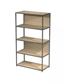 Libreria Modular Artexport - 5 Ripiani - 90x44x161 cm - DOE161C-AF-C (Antracite e Rovere)
