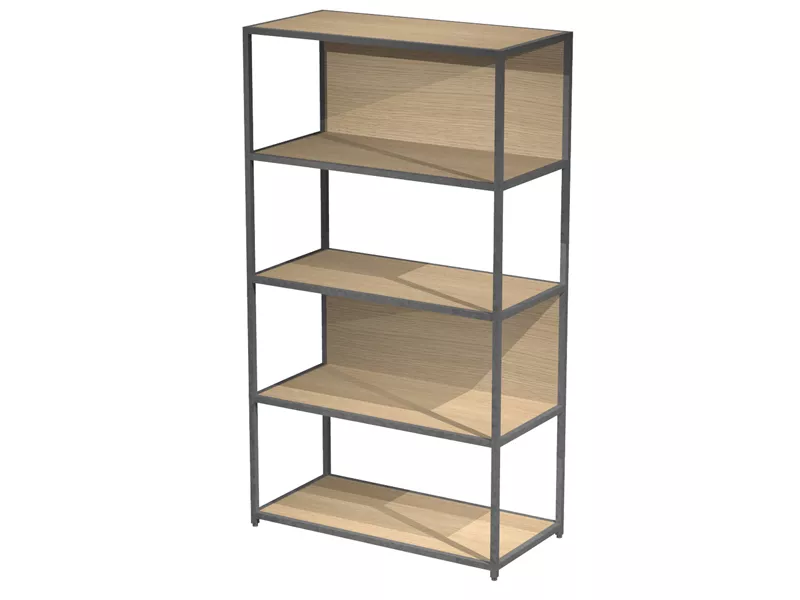 Libreria Modular Artexport - 5 Ripiani - 90x44x161 cm - DOE161C-AF-C (Antracite e Rovere)