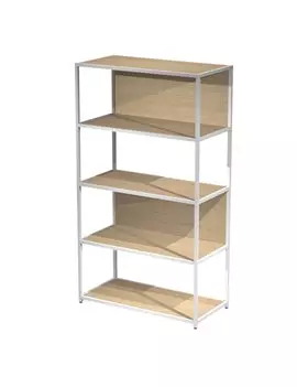 Libreria Modular Artexport - 5 Ripiani - 90x44x161 cm - DOE161C-AN-C (Bianco e Rovere)