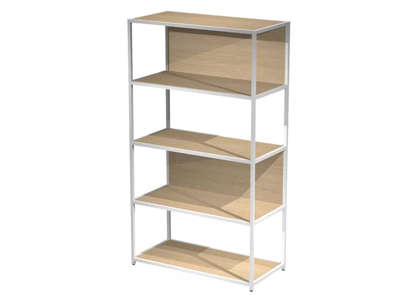 Libreria Modular Artexport - 5 Ripiani - 90x44x161 cm - DOE161C-AN-C (Bianco e Rovere)
