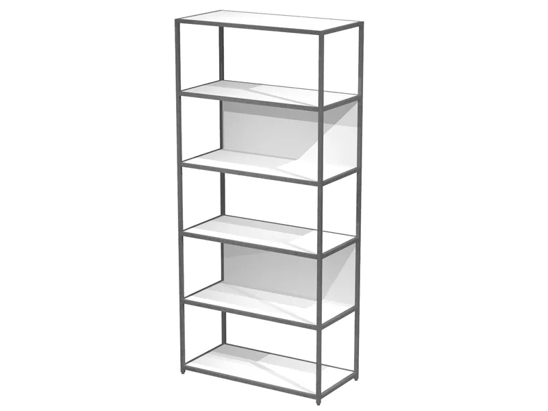 Libreria Modular Artexport - 6 Ripiani - 90x44x200 cm - DOE200C-AF-3 (Bianco e Antracite)