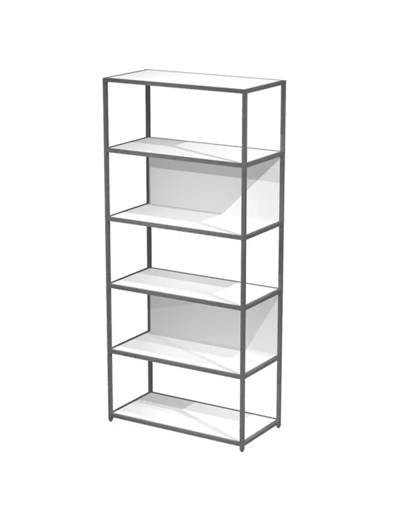 Libreria Modular Artexport - 6 Ripiani - 90x44x200 cm - DOE200C-AF-3 (Bianco e Antracite) Libreria Modular Artexport - 6 Ripiani - 90x44x200 cm - DOE200C-AF-3 (Bianco e Antracite)