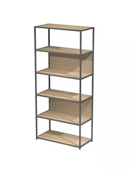 Libreria Modular Artexport - 6 Ripiani - 90x44x200 cm - DOE200C-AF-C (Antracite e Rovere)