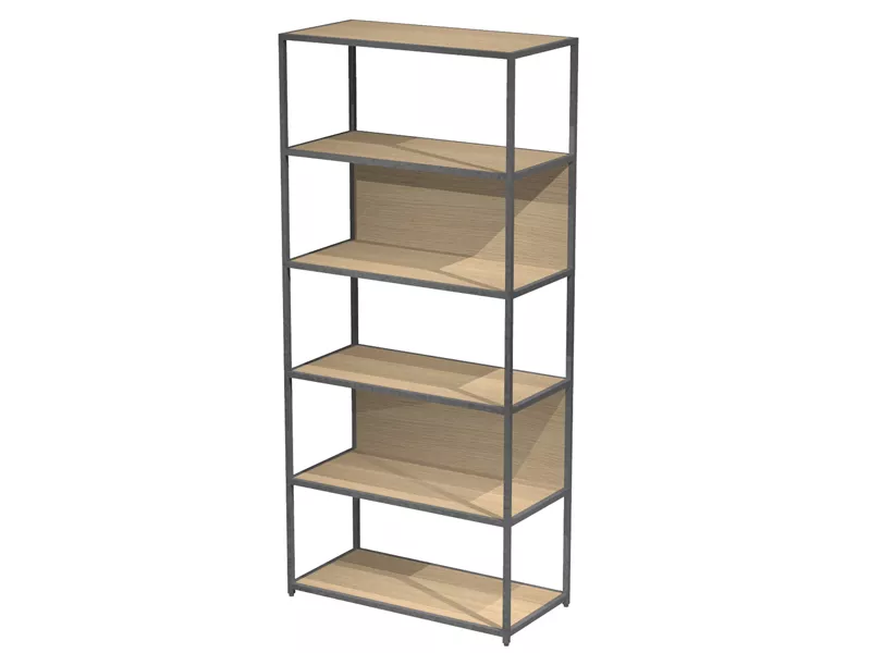 Libreria Modular Artexport - 6 Ripiani - 90x44x200 cm - DOE200C-AF-C (Antracite e Rovere)