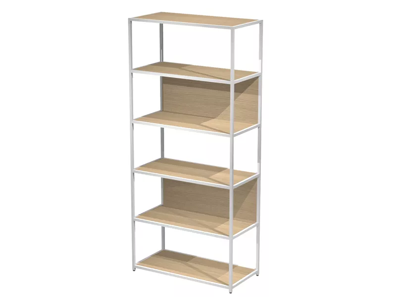 Libreria Modular Artexport - 6 Ripiani - 90x44x200 cm - DOE200C-AN-C (Bianco e Rovere)
