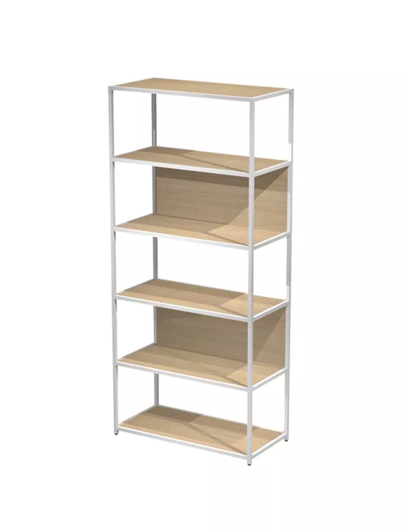 Libreria Modular Artexport - 6 Ripiani - 90x44x200 cm - DOE200C-AN-C (Bianco e Rovere) Libreria Modular Artexport - 6 Ripiani - 90x44x200 cm - DOE200C-AN-C (Bianco e Rovere)