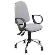 Sedia Operativa Jupiter Unisit - Vera Pelle - JPLY/BRJ/PT (Grigio Chiaro)