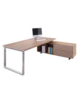 Scrivania Manager Prestige Metal Artexport - 210x90 cm - con Mobile di Servizio Reversibile - 902RIT/M-K (Ciliegio Arabis)