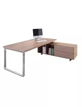 Scrivania Manager Prestige Metal Artexport - 210x90 cm - con Mobile di Servizio Reversibile - 902RIT/M-K (Ciliegio Arabis)