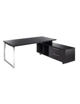 Scrivania Manager Prestige Metal Artexport - 180x90 cm - con Mobile di Servizio Reversibile - 901RIT/M-8 (Nero Venato)