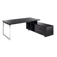 Scrivania Manager Prestige Metal Artexport - 180x90 cm - con Mobile di Servizio Reversibile - 901RIT/M-8 (Nero Venato)