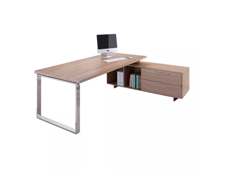 Scrivania Manager Prestige Metal Artexport - 180x90 cm - con Mobile di Servizio Reversibile - 901RIT/M-K (Ciliegio Arabis)