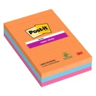 Post-it Notes Super Sticky 4690-3SS-BOOS 3M - 101x152 mm - 7100234212 (Assortiti Boost a Righe Conf. 3)